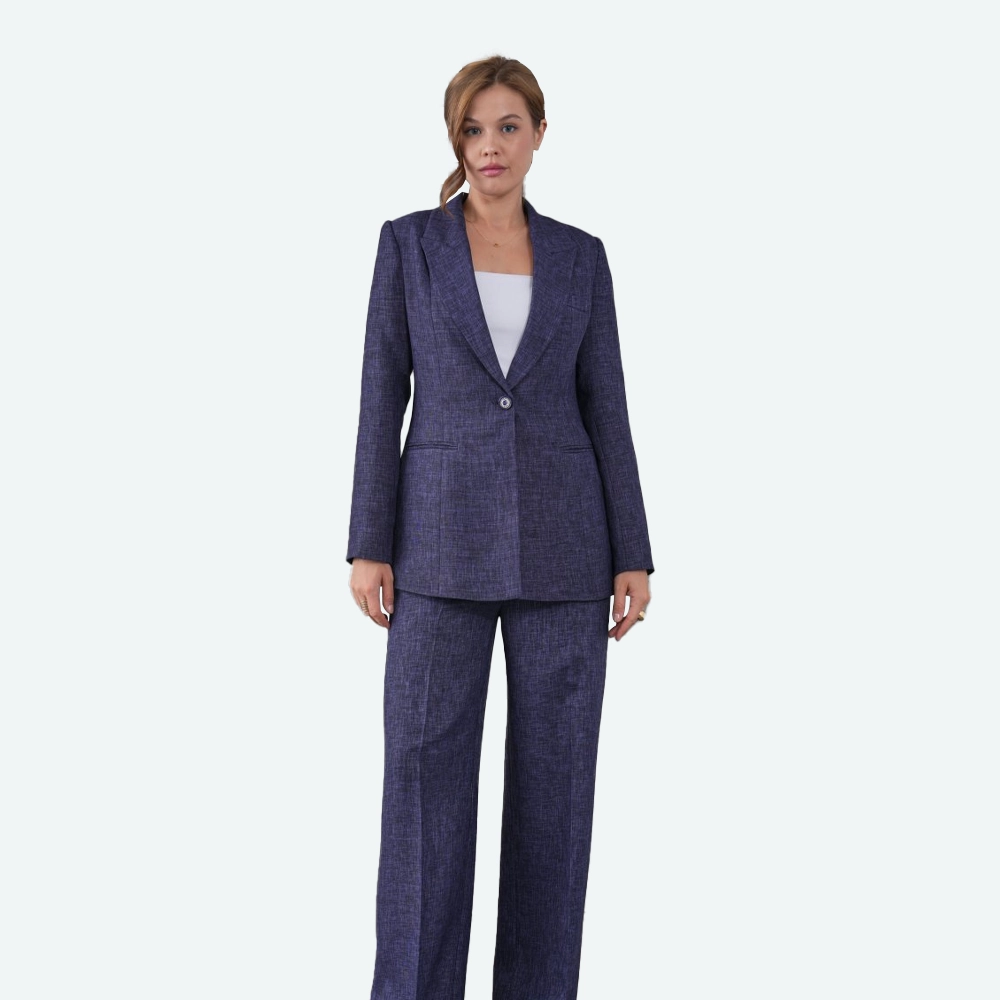 Елегантен женски комплет – сако и панталони, тегет нијанса